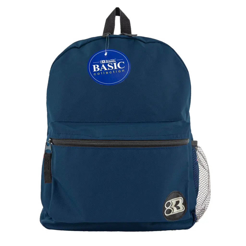Mochila Básica 16'' Color azul marino, Bazic