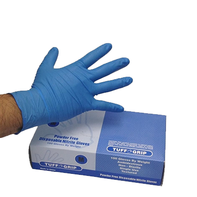 Guante Nitrilo "L" Azul sin Polvo con 100 Tuff Grip 