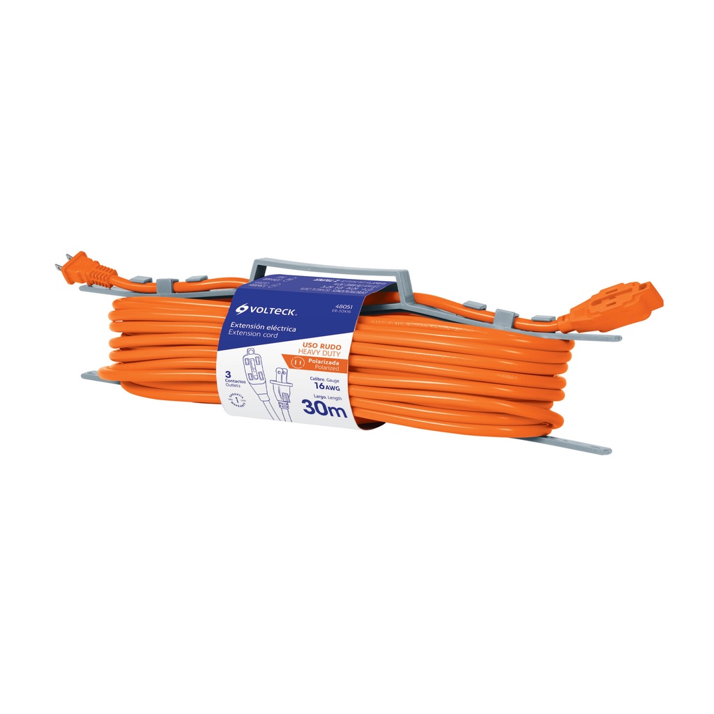 Extension Electrica 30m De Uso Rudo Calibre 16 Volteck     