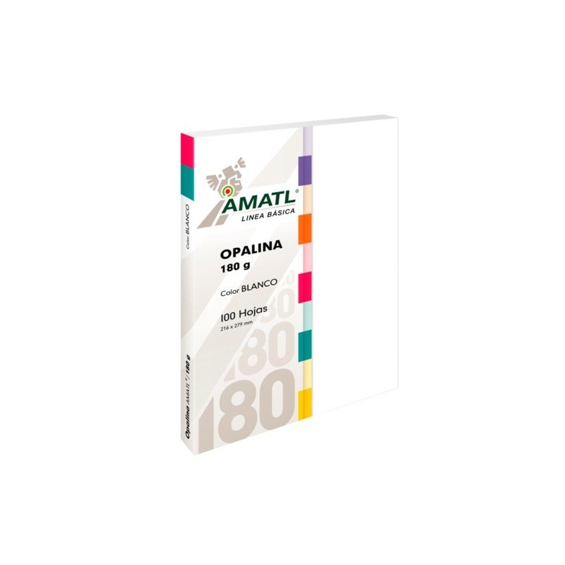 Papel Opalina Blanco Tamaño Carta Amatl 180 g con 100