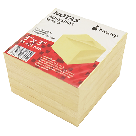Nota Adhesiva 3 x 3 Amarillo Nextep con 100 Hojas