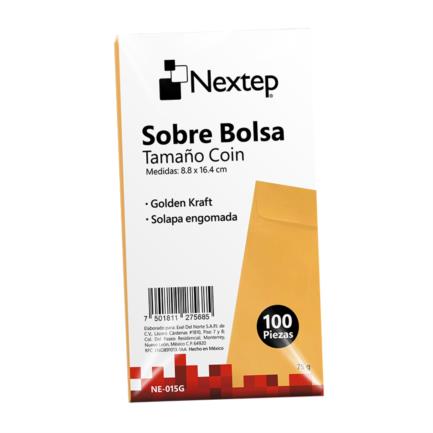 Sobre Manila Coin #5 con Solapa Engomada Nextep con 100