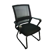 Silla de Visita de Tela/Malla Nextep C/Descansabrazos Negro