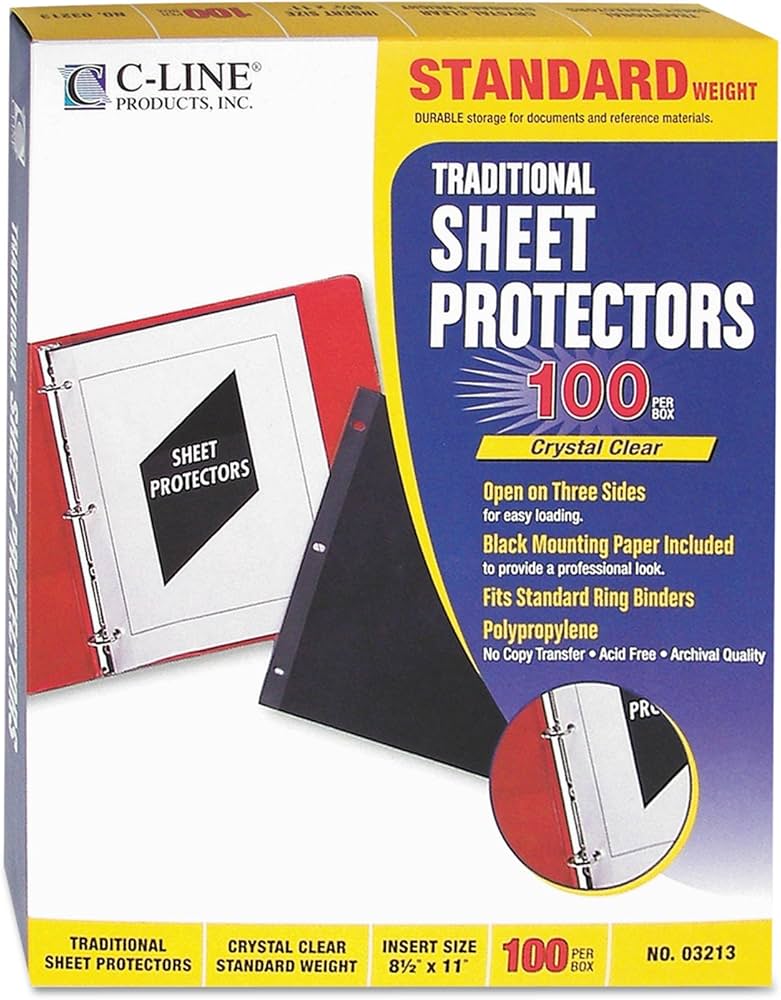 Protector de Hojas para Carpeta 8.5x11" con 100 C-Line 