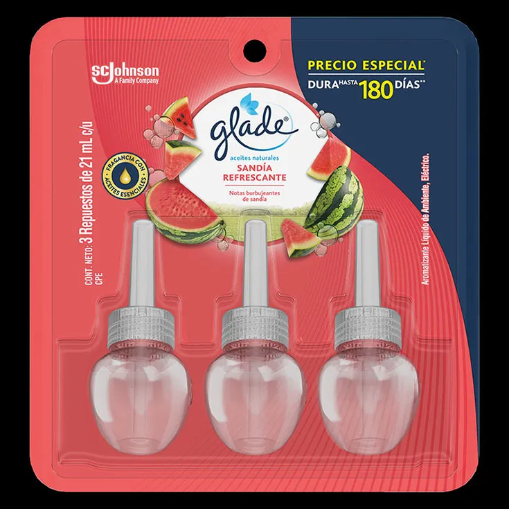 Aromatizante Glade de Pared 3 Repuestos Sandia Refrescante