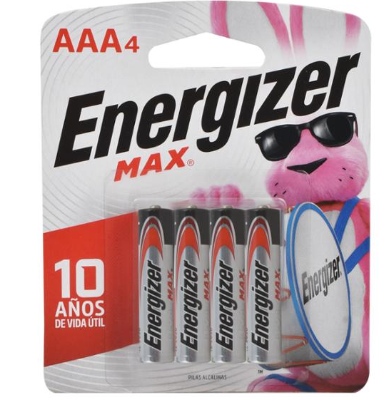 Bateria Alcalina AAA energizer con 4