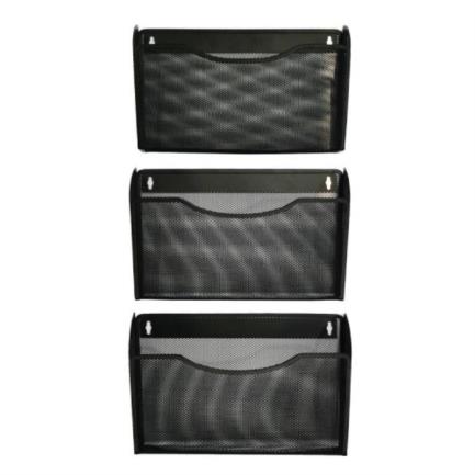 Papelera de Pared Individual Tamaño Carta Malla Negro Nextep (Pieza)