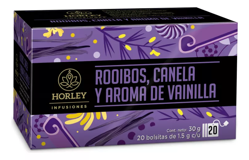 Té Rooibos Canela y Aroma Vainilla 30 Gr. Con 20 Sobres Horley 