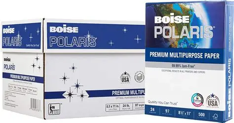 Papel Bond Tamaño Carta Blanco Boise Polaris 8.5'' x 11" 97% Blancura 24 lb con 500 Hojas 