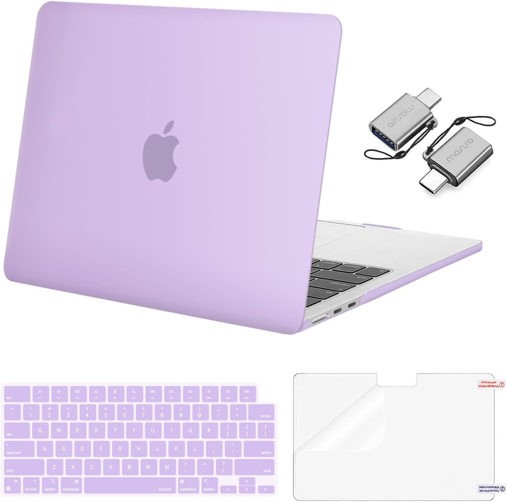 Protector para MacBook Air 13 y 13.6 pulgadas,M3 A3113, M2 A2681 Color Purpura