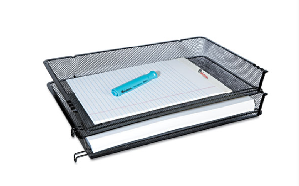Papelera de Escritorio Individual Tamaño Legal Malla Negro Universal 