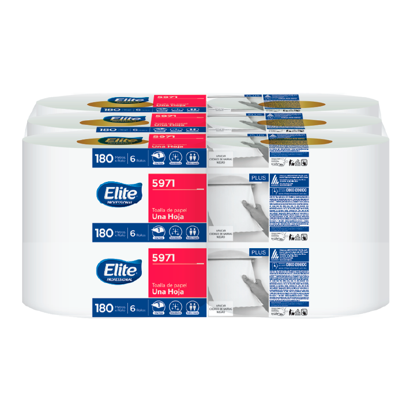 Toalla en Rollo Blanca Elite 5971 con 180 metros con 6 