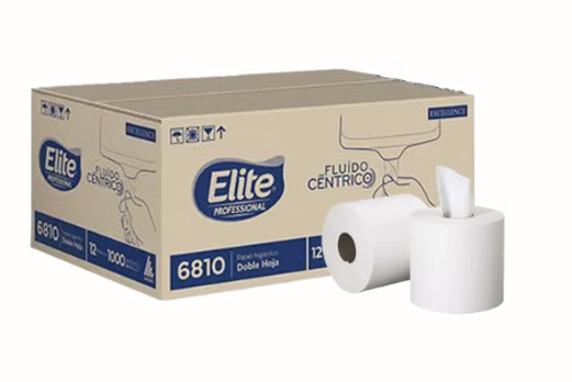 Papel Higienico Elite 6810 Fluido Centrico con 210 metros con 12