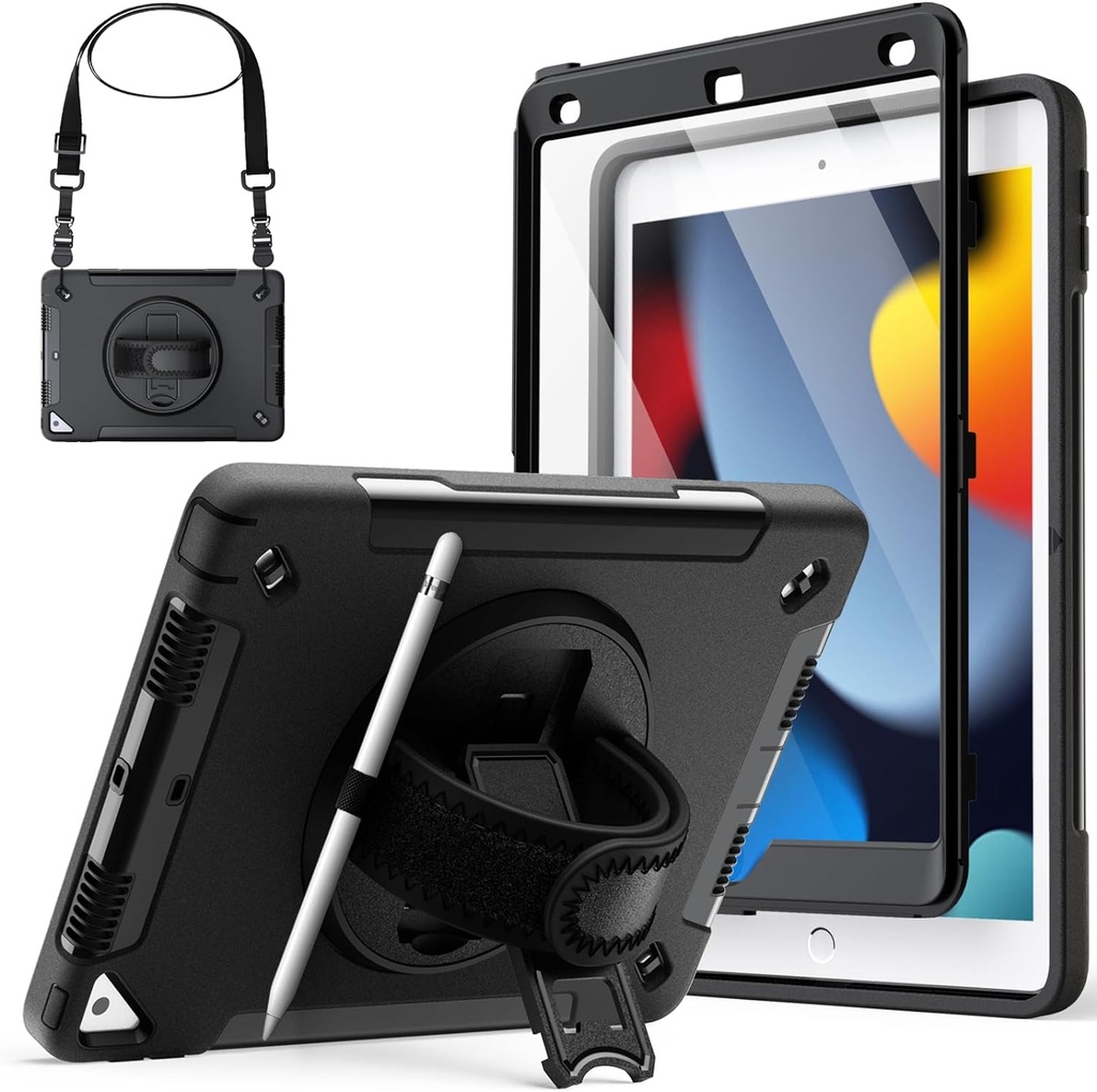 Protector para Ipad Jetech 10.2 IN 9TH/ 8TH 360 2021/2020/2019) Negro 