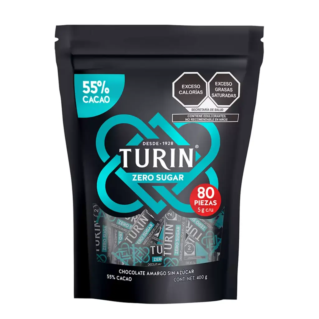 Chocolates Amargo Sin Azucar Turin 400g