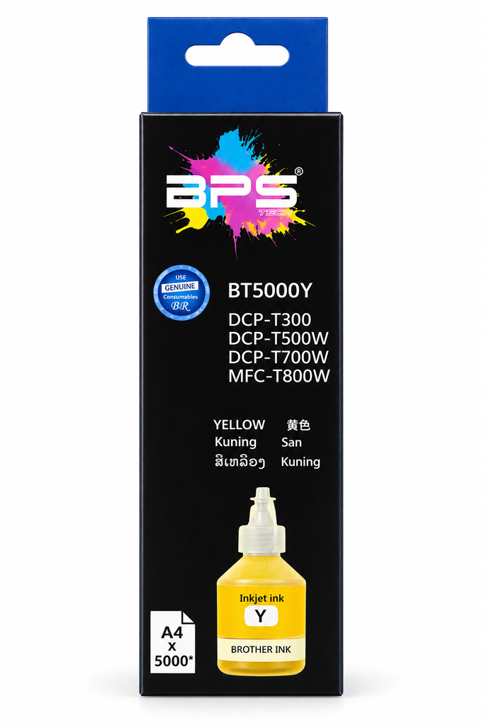 Tinta Generica Brother BT5001Y / BT5000Y / DCP-T300 Amarilla
