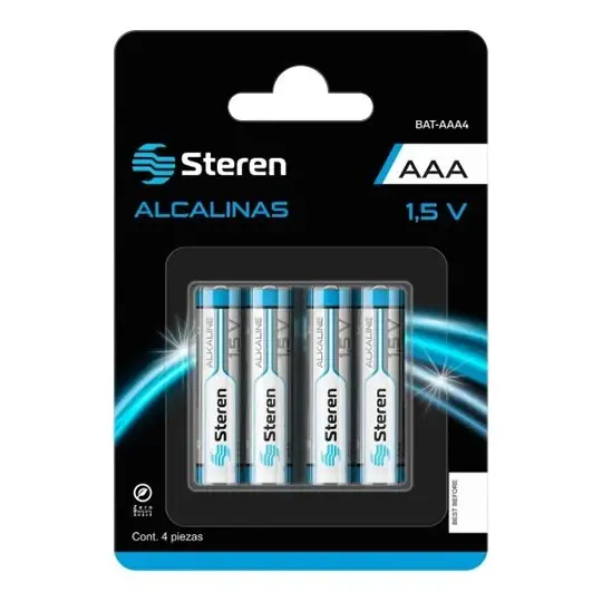 Bateria AAA Steren con 4 piezas, blister