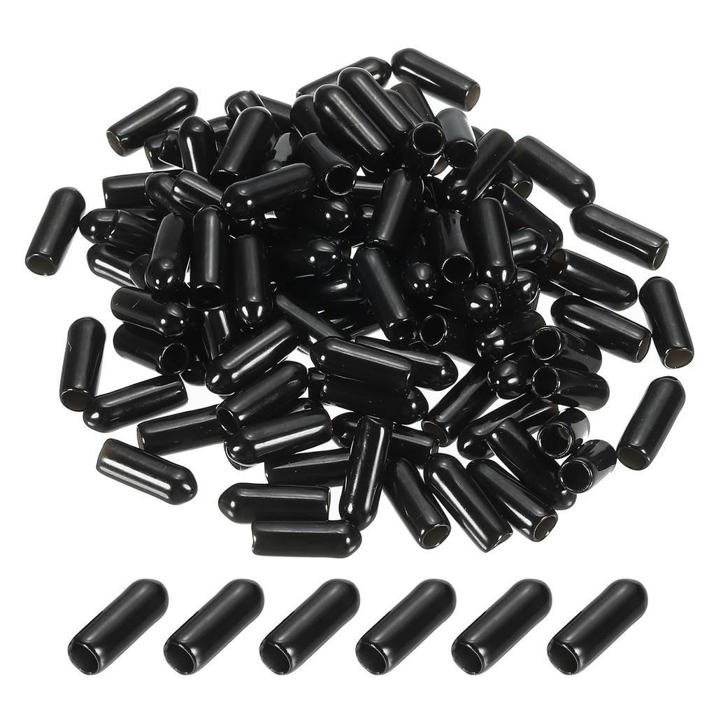 Tapon de Extremo Goma de Vinilo 0.157'' con 120 Negro Patikil