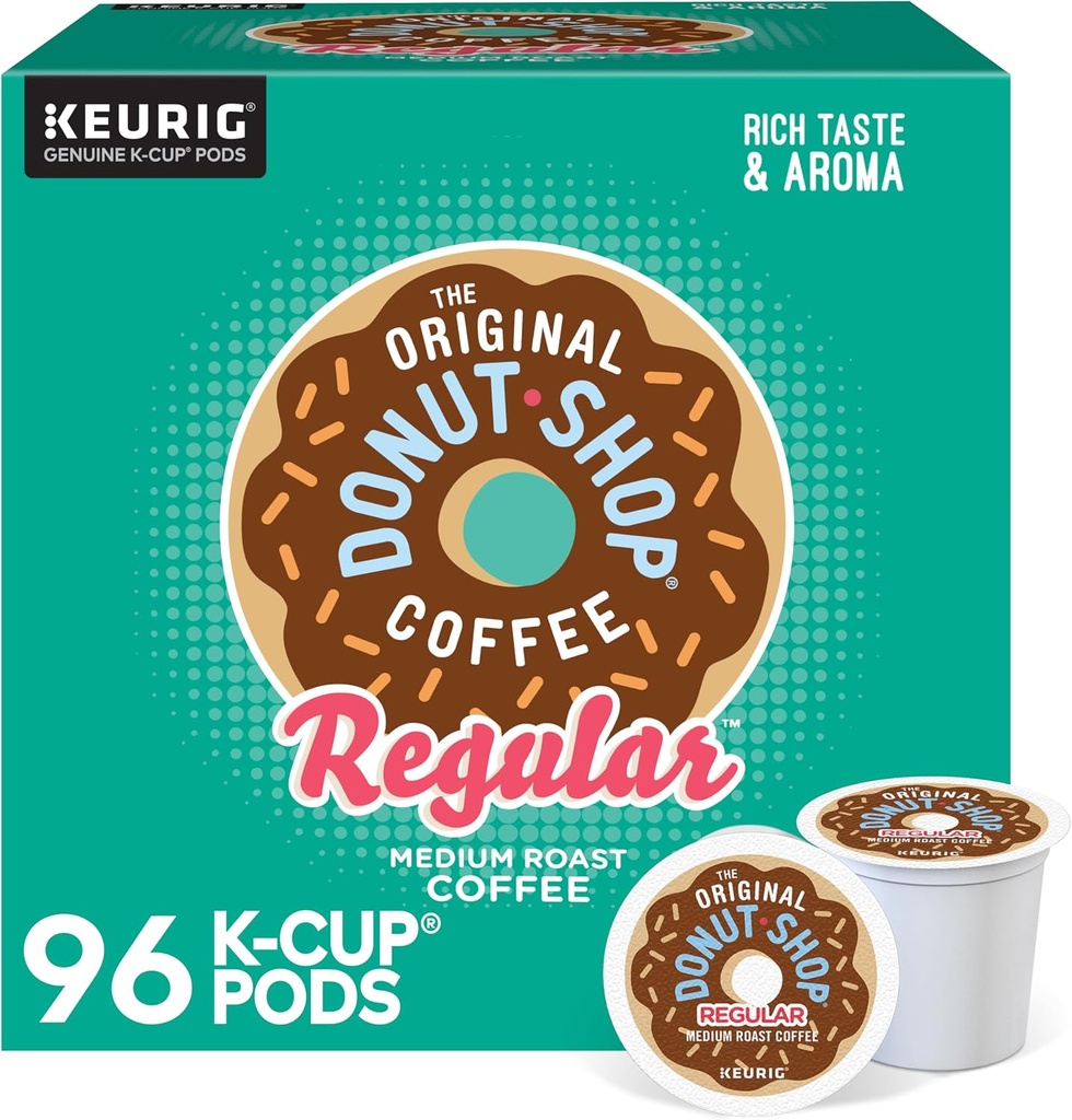 Capsulas de The Original Donut Shop Café, tostado medio regular, K-Cup Portion Count para cafetera Keurig c/96 pzas