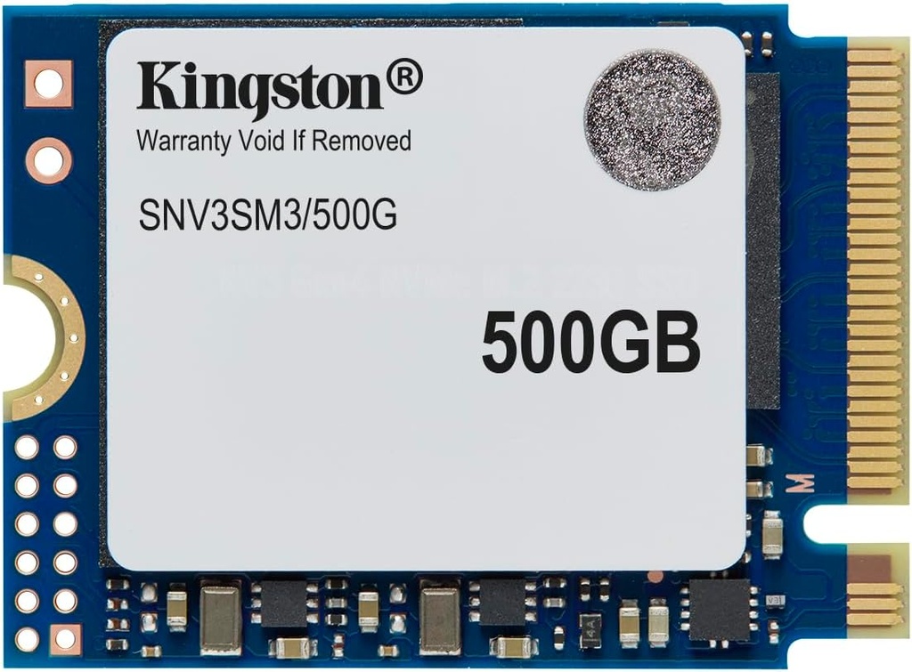 Kingston SSD NV3, Capacidad: 500GB, Factor de Forma: M.2 2230, Interfaz: NVMe PCIe Gen 4.0 x 4 Carriles