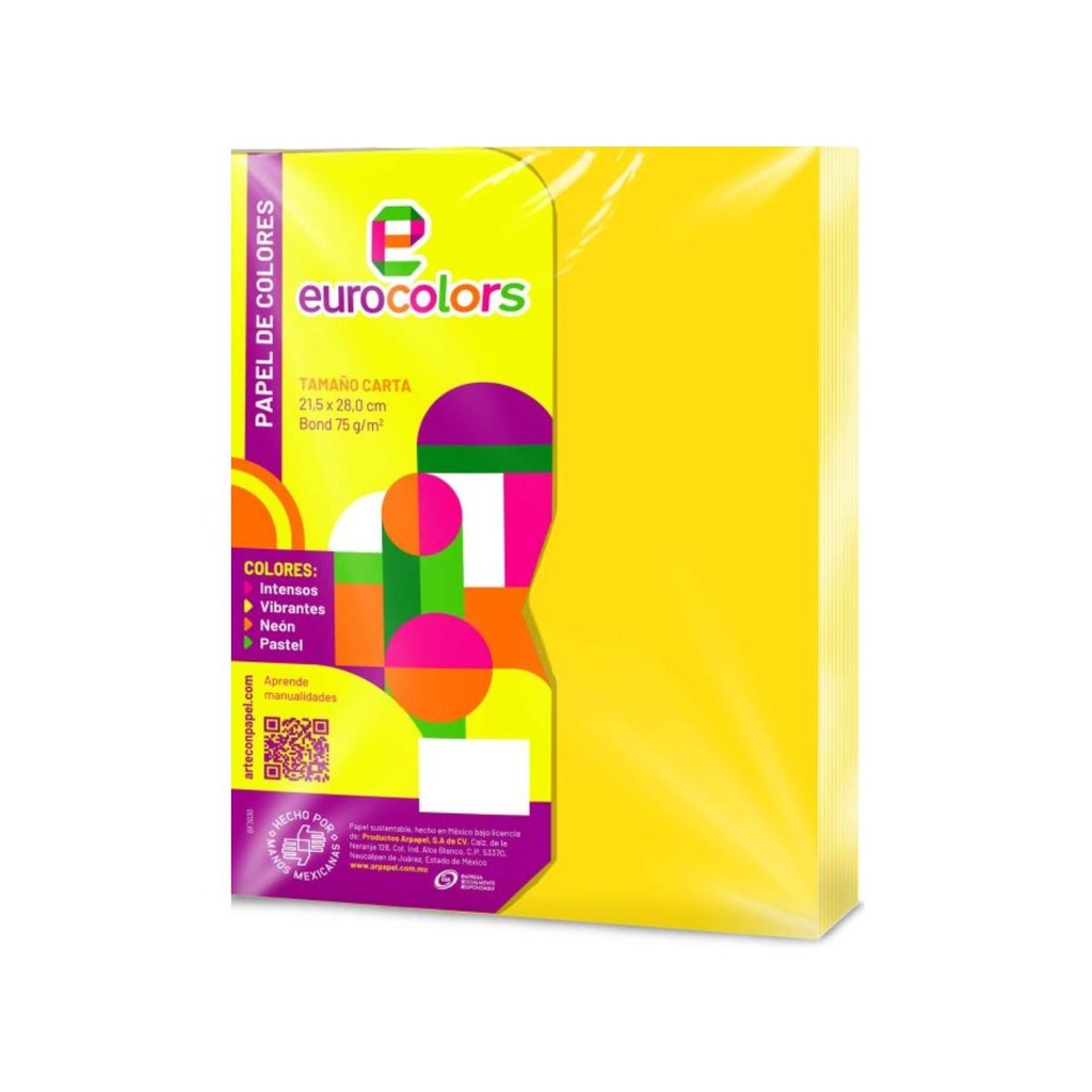 PAPEL BOND ORO EUROCOLOR 8.5X11 C/100