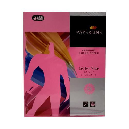 Papel Bond Tamaño Carta Rojo Cyber (Rosa Fuscia) Paperline 8.5'' x 11" 80 gr con 500 Hojas  