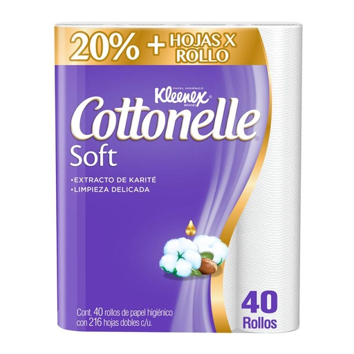 [48375] Papel Higienico Kleenex Cottonelle con 40 Rollos