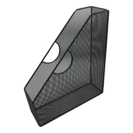 [13878] Revistero Metalico Malla Negro 29 cm x 25 cm x 7.5 cm