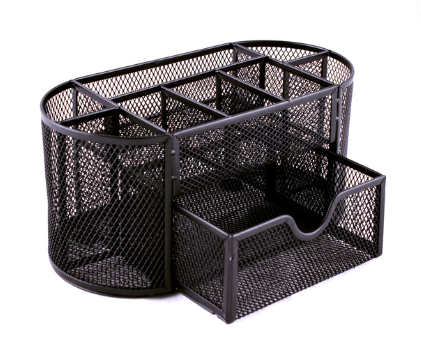 [10023] Organizador P/Escritorio 9 Div C/Cajon Malla Negro
