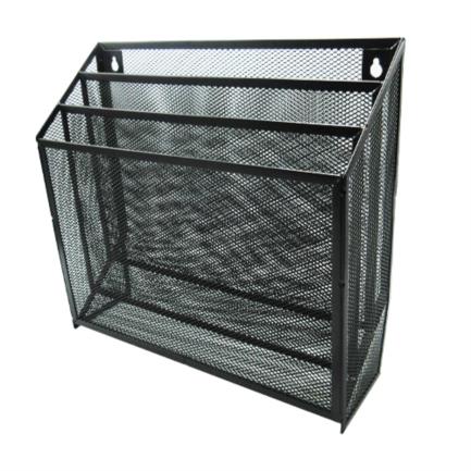[14553] Organizador P/Escritorio 3 Div T/C Malla Negro Nextep