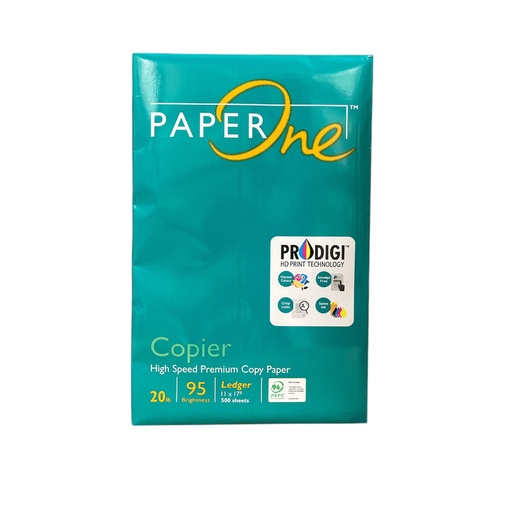 [62162] Papel Bond Tamaño Doble Carta Blanco Paper One Verde 11'' x 17" 95% Blancura 20 lb con 500 Hojas 