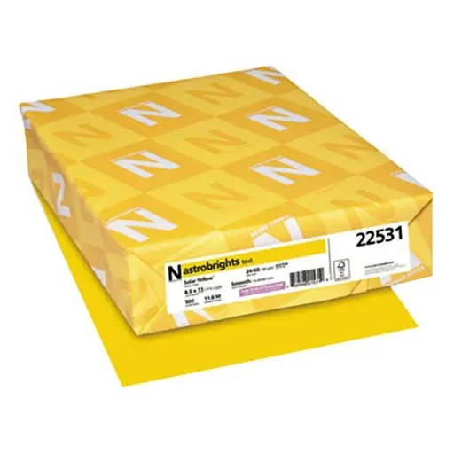 [62072] Papel Bond T/Carta Amarillo Solar Astrobright 8.5x11"  89g/m² 24lb C/500 Hojas 