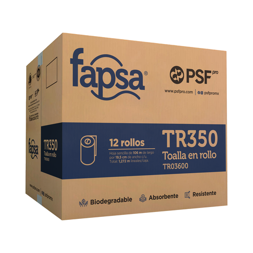 [40258] Toalla en Rollo Blanca Fapsa TR350 con 106 metros