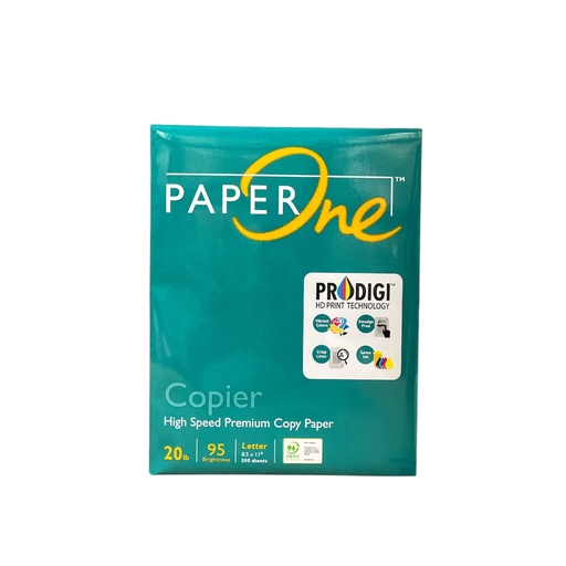 [80047] Papel Bond Tamaño Carta Blanco Paper One Verde 8.5'' x 11" 96% Blancura 20 lb con 500 Hojas 