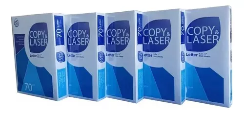 [81190] Papel Bond Tamaño Carta Blanco 8.5'' x 11" 95% Blancura 70 g/m² con 500 Hojas Copy & Laser (Empaque Azul) 