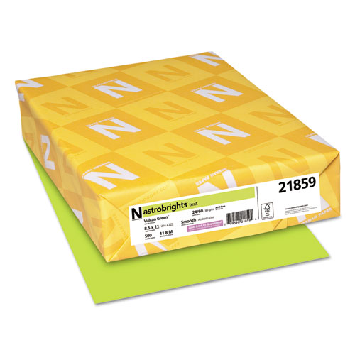 [62095] Papel Bond Tamaño Carta Vulcan Green Astrobright 8.5'' x 11" 89 g/m² 24 lb con 500 Hojas 