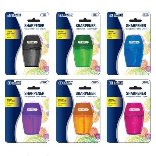 [13274] Sacapuntas de Plastico 1 Orificio con Deposito Bazic