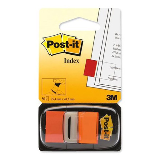 [13490] Banderitas 1" X 1.7" Naranjas C/Adhes C/50 (680-4) 3M*Hasta