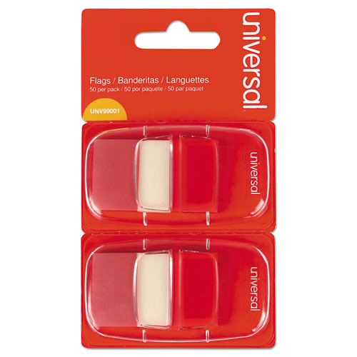 [10792] Banderitas 1" X 1.7" Rojo C/Adhes 2 Pqt C/50 Universal * Has