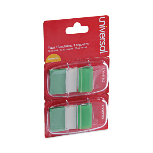 [10794] Banderitas 1" X 1.7" Verde C/Adhes 2 Pqt C/50 Universal * Ha