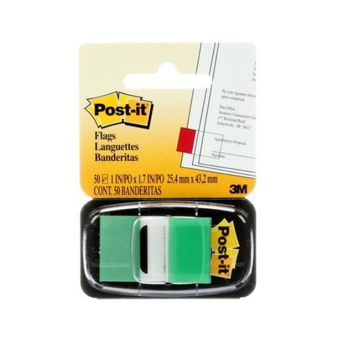[11747] Banderitas 1" X 1.7" Verde C/Adhes C/50 (680-3) 3M*Hasta Ago