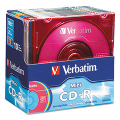 [30196] CD-R Mini 21 Minutos 185 mb con Slim Case Verbatim con 10