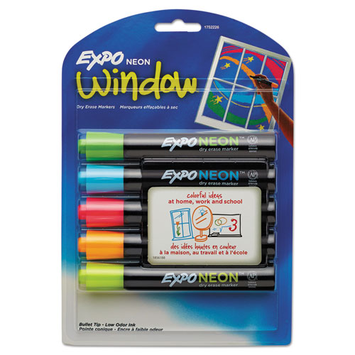 [11260] Marcador para Pizarron-Ventana Expo Neon Kit Surtido Con 5