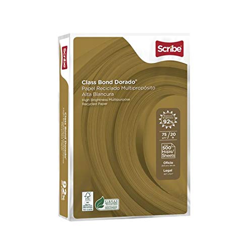 [62134] Papel Bond Tamaño Legal Blanco  Scribe 8.5'' x 14" 20 lb con 500 Hojas 