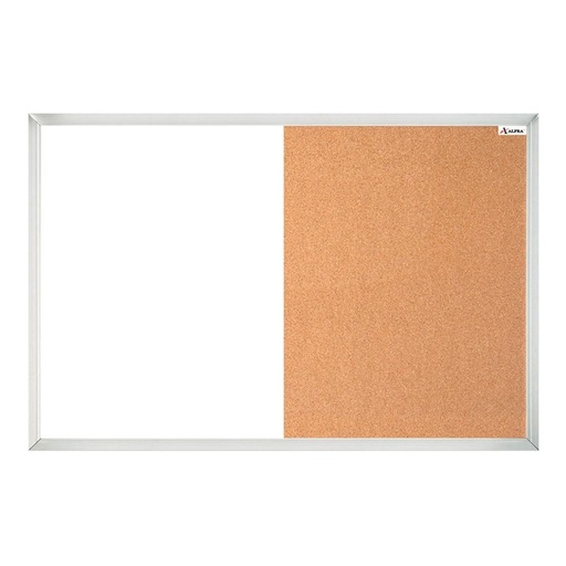 [10257] Pizarron Combinado 90 cm x 60 cm (36" x 24") Marco Aluminio Alfra