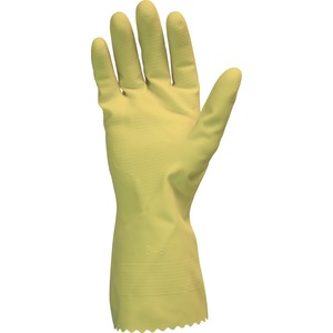 [70896] Guante Domestico Satinado Amarillo Grande Safety Zone