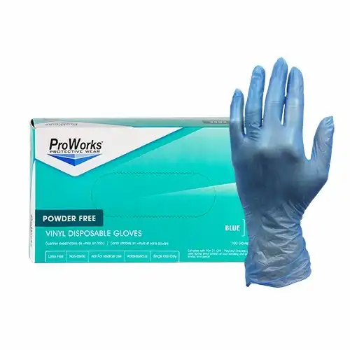 [40887] Guante Vinyl Azul "L" Sin Polvo C/100 *Hasta Agotar Existencias*