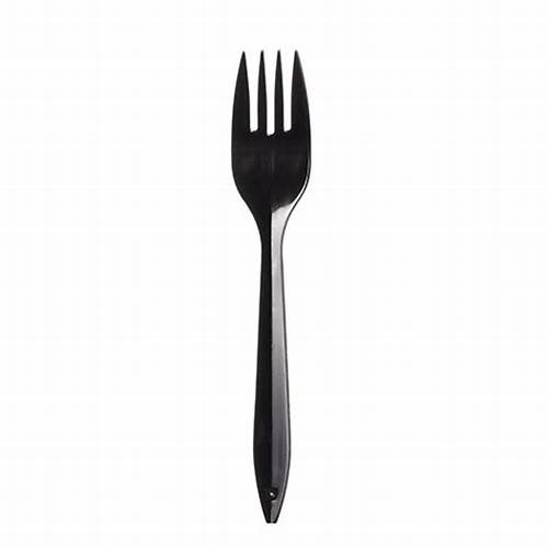 [50690] Tenedor de Plastico Negro con 100 (2 con 50)
