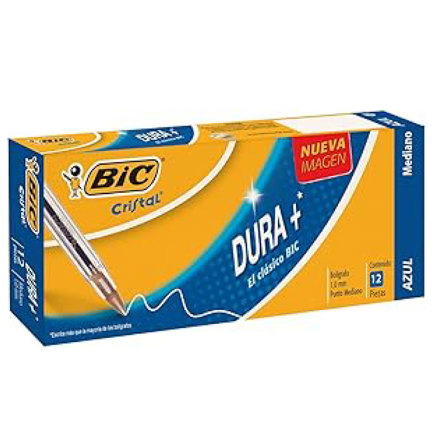[11298] Pluma Bic Cristal Clasica Punta Mediana 1.0 mm Azul