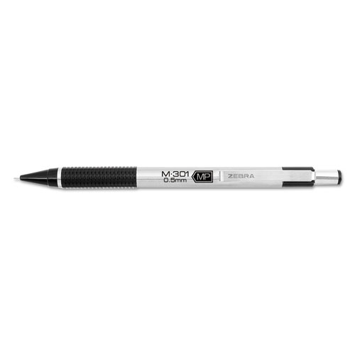 [10824] Lapicero 0.5 mm Zebra M-301 Negro/Cromo